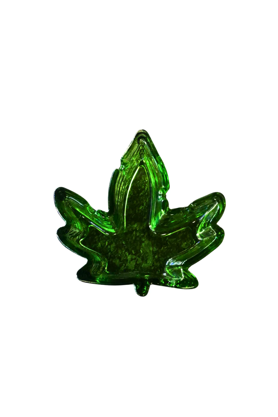 ASHTRAY - GLASS GREEN LEAF ASH236G