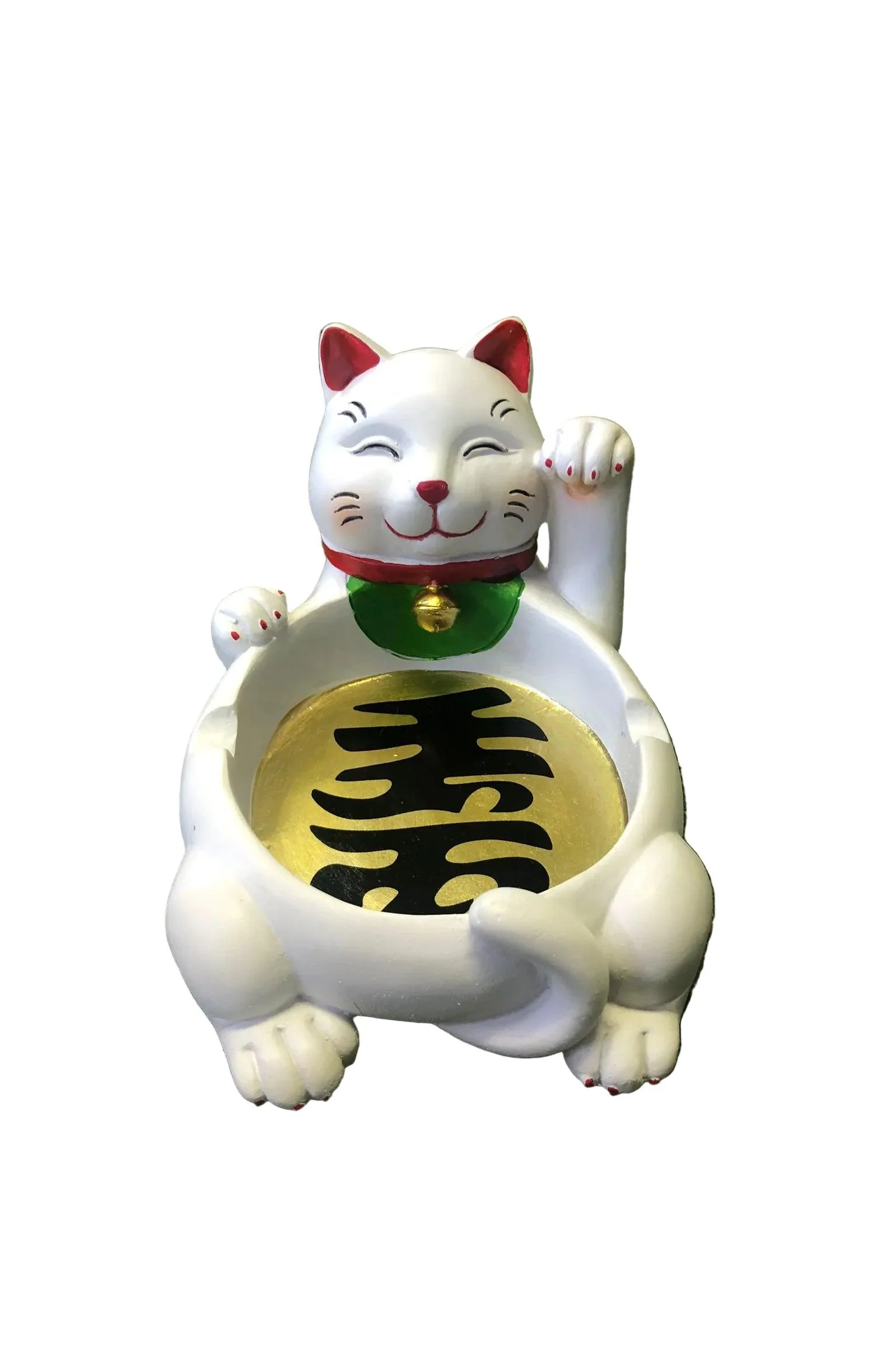 ASHTRAY - LUCKY KITTY WHITE SA-AS/LC