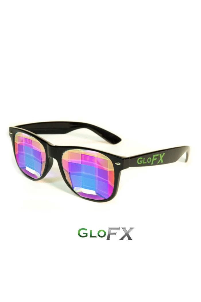 GLASSES - KALEIDOSCOPE BLACK BUG EYE RAINBOW - Image 2