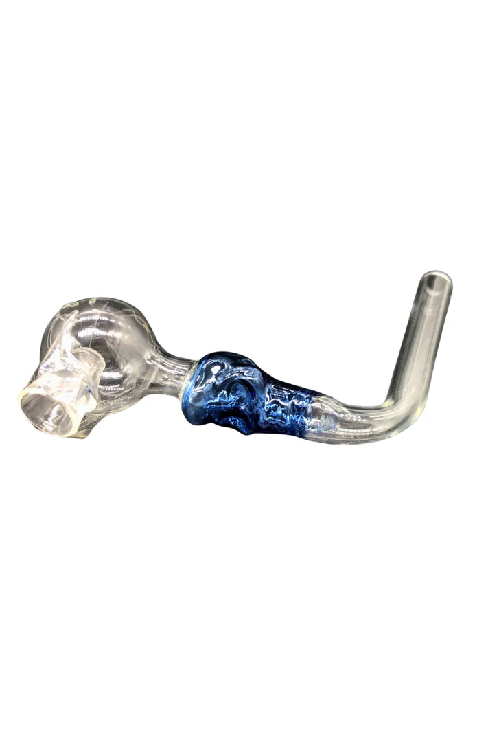 PIPE - GLASS NA SKULL BLUE 90deg