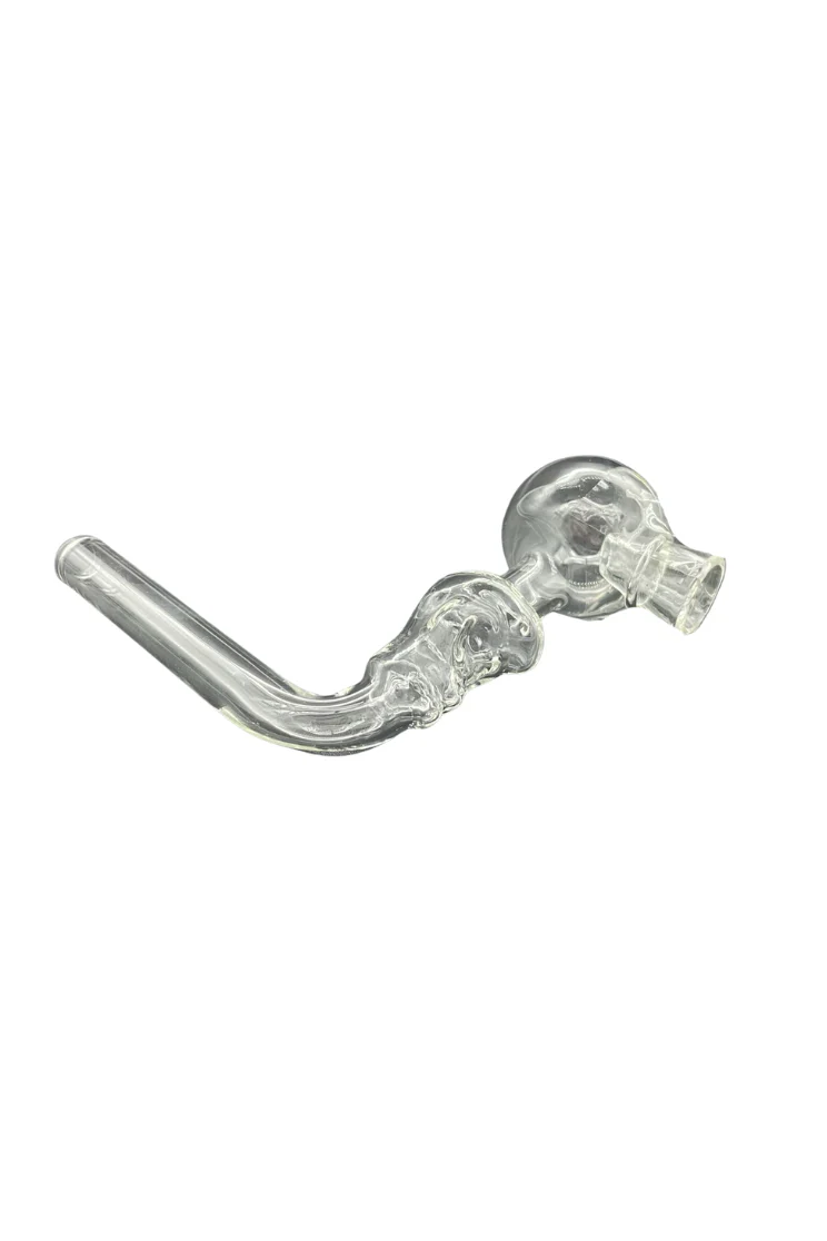 PIPE - GLASS NA SKULL CLEAR 90deg